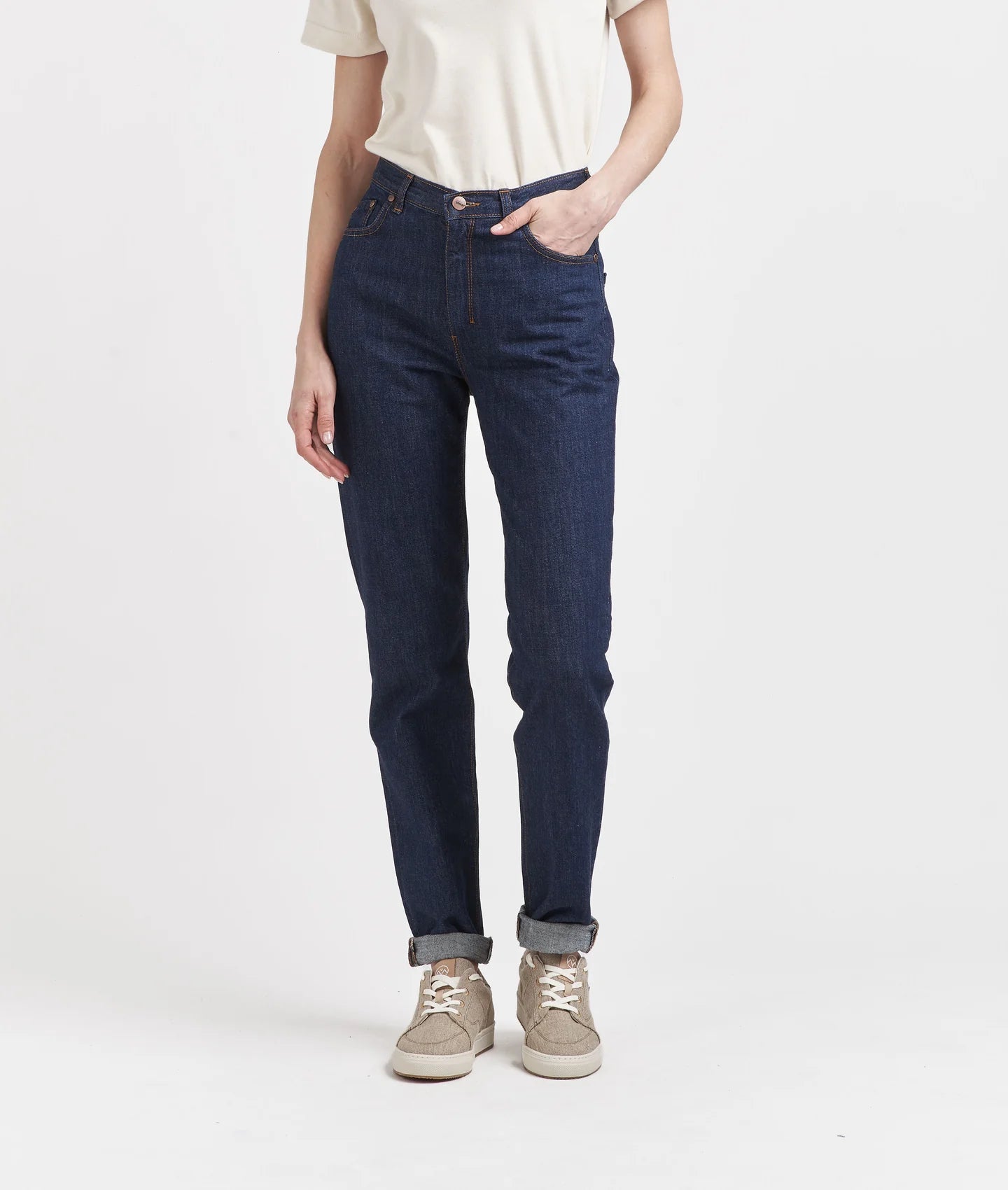 Jean femme mom taille haute Coton Bio - MARTHE