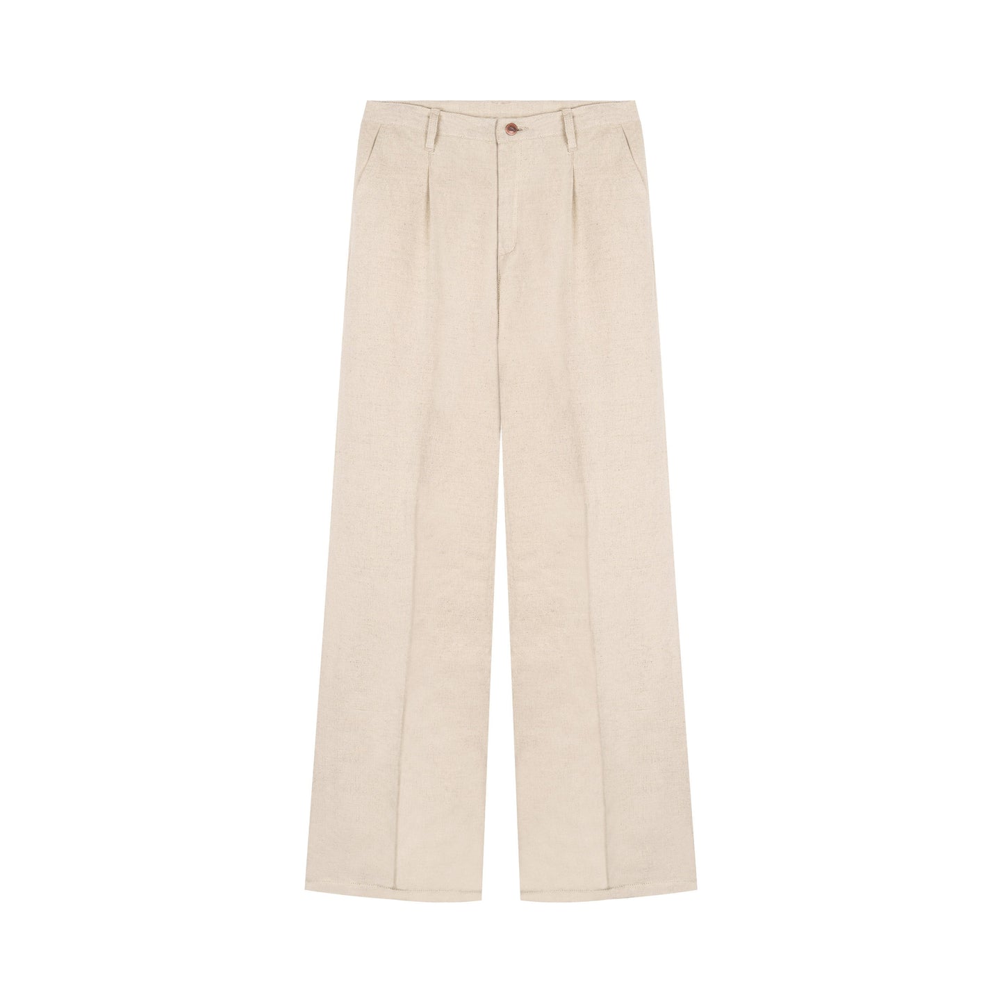 Pantalon femme droit taille haute Chanvre Naturel - Gabi