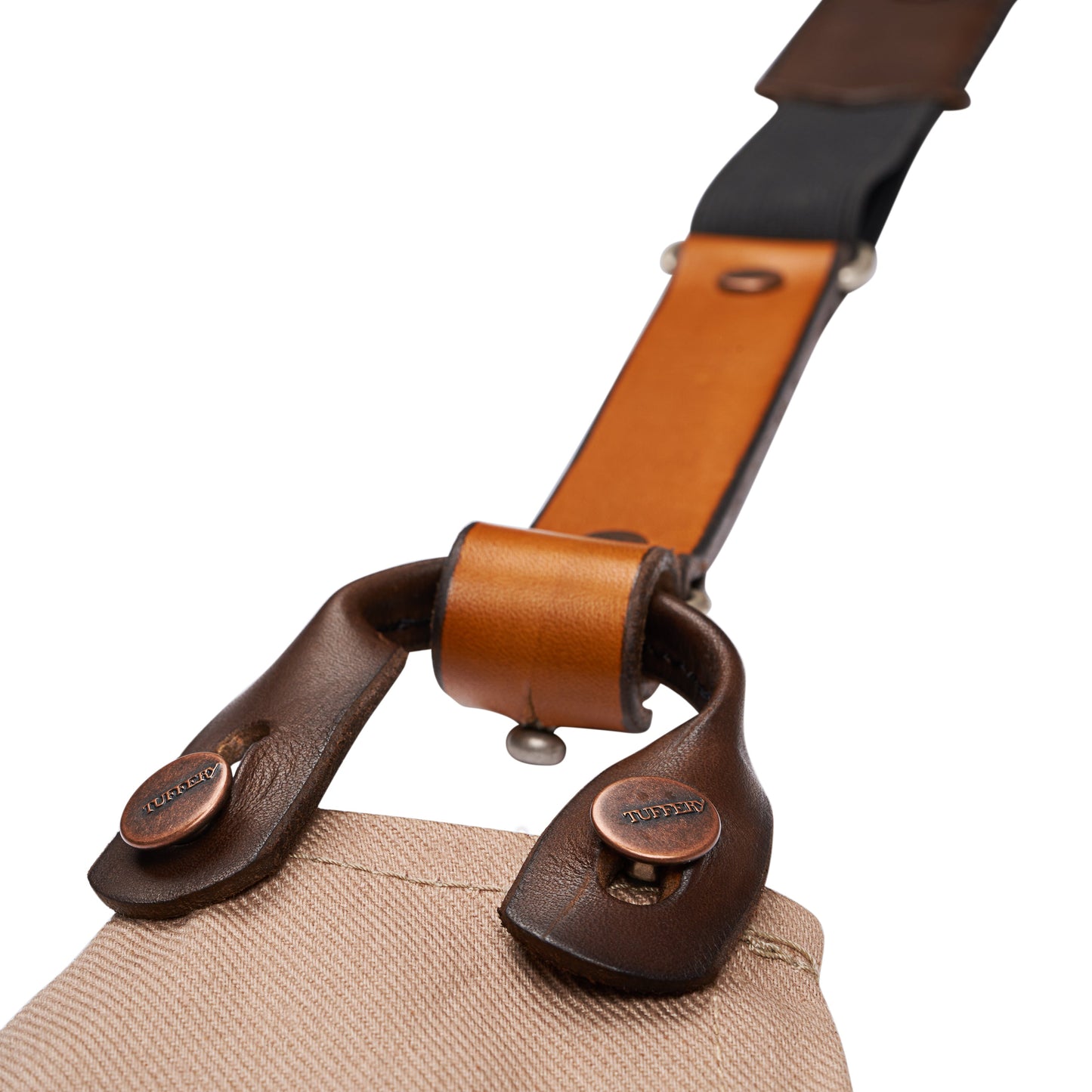 Bretelles mixtes en cuir français