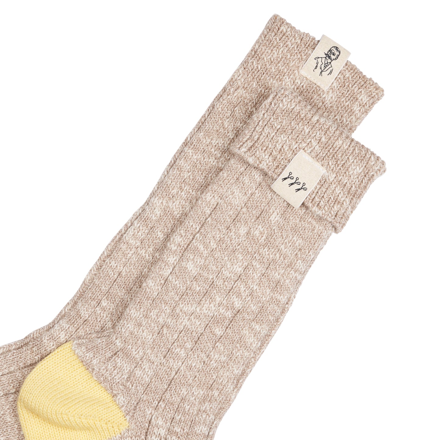 Chaussettes épaisses unisexes jaunes