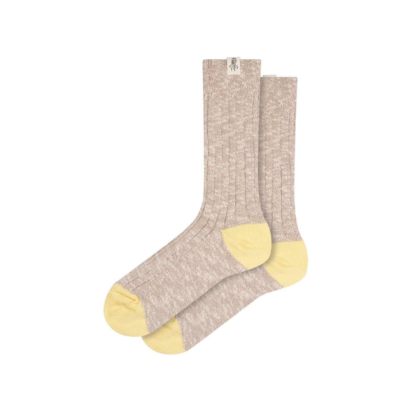 Chaussettes épaisses unisexes jaunes