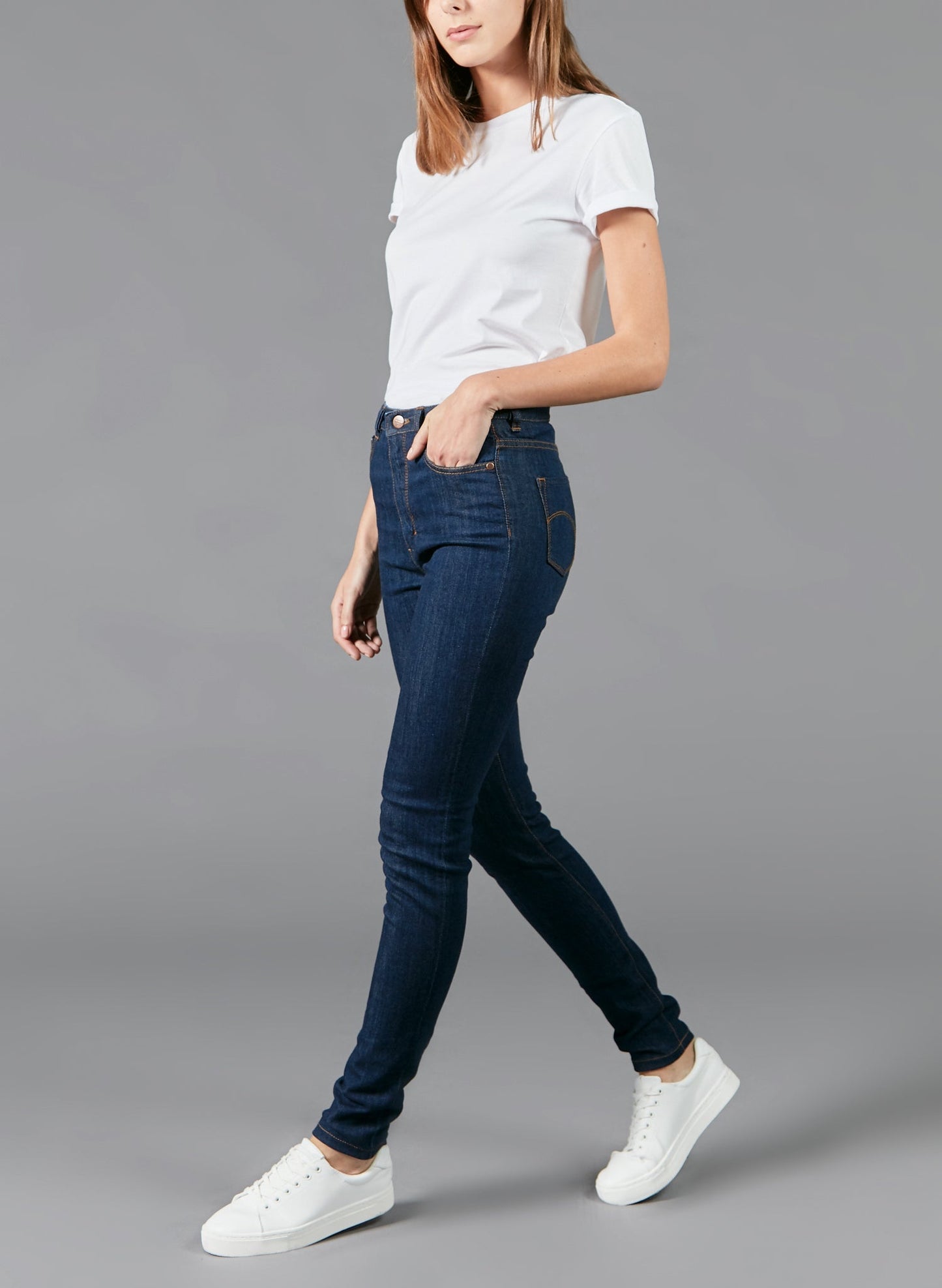 Jean slim taille haute Coton Bio - Marianne