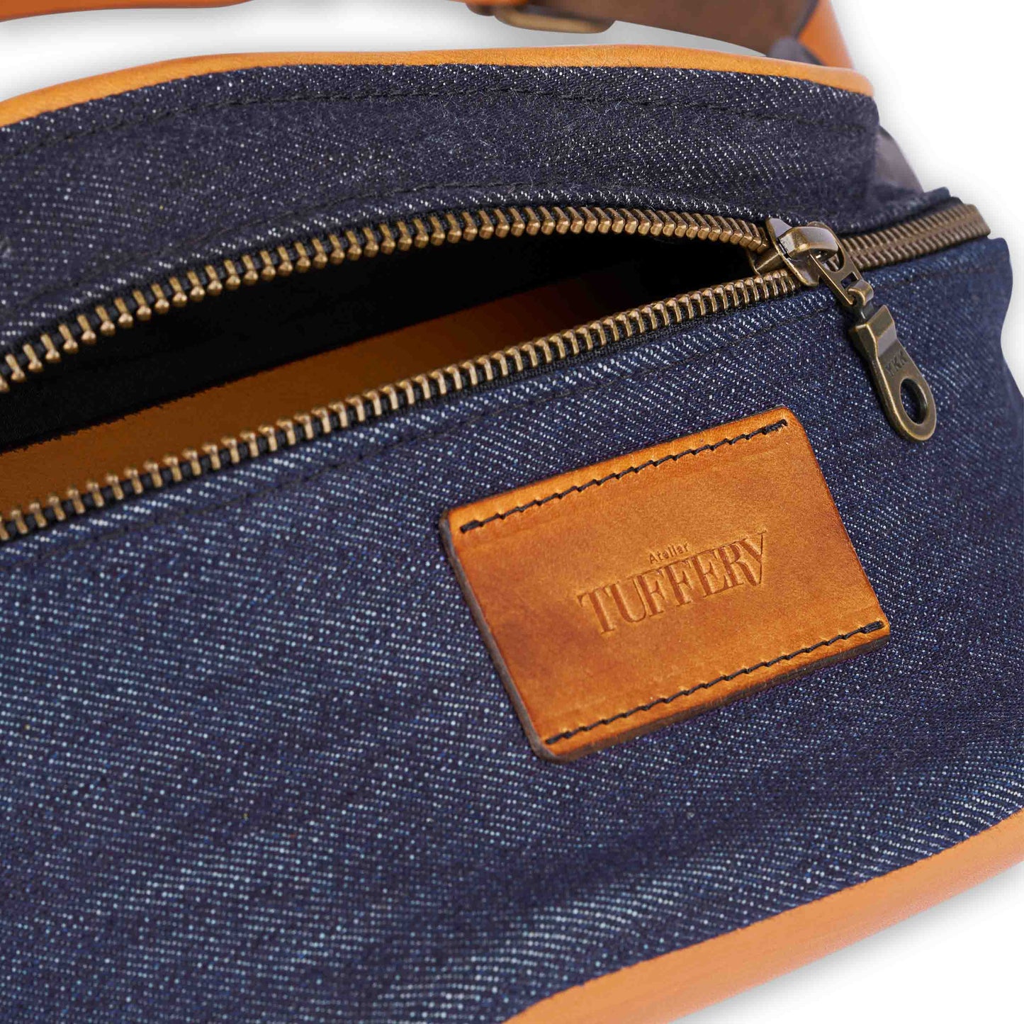 Sac banane cuir et jean