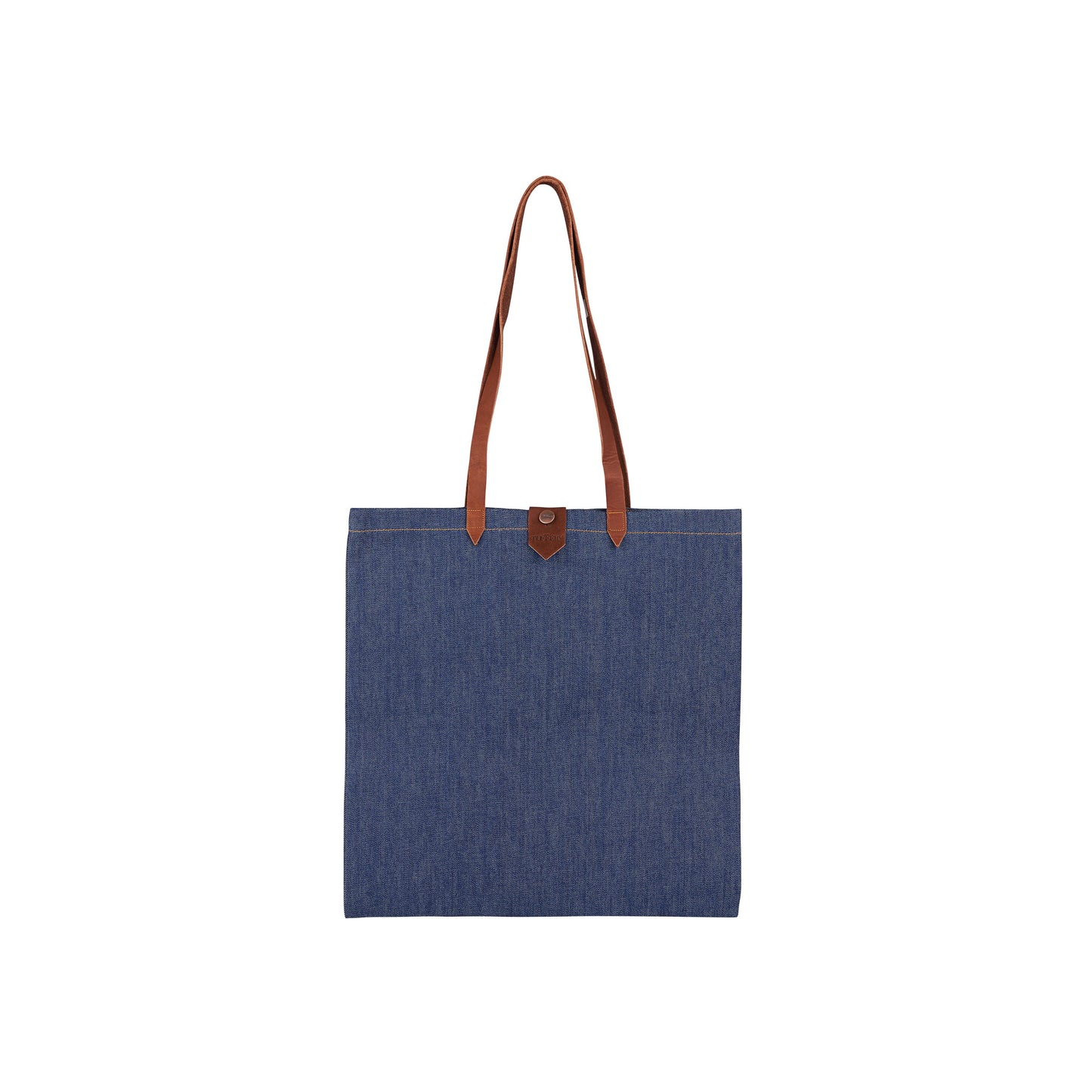 Tote-bag jean brut et cuir