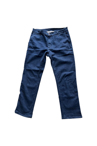 Chino droit taille haute indigo 44