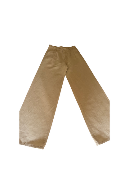 Gabi - Pantalon femme large taille haute – Chanvre Naturel