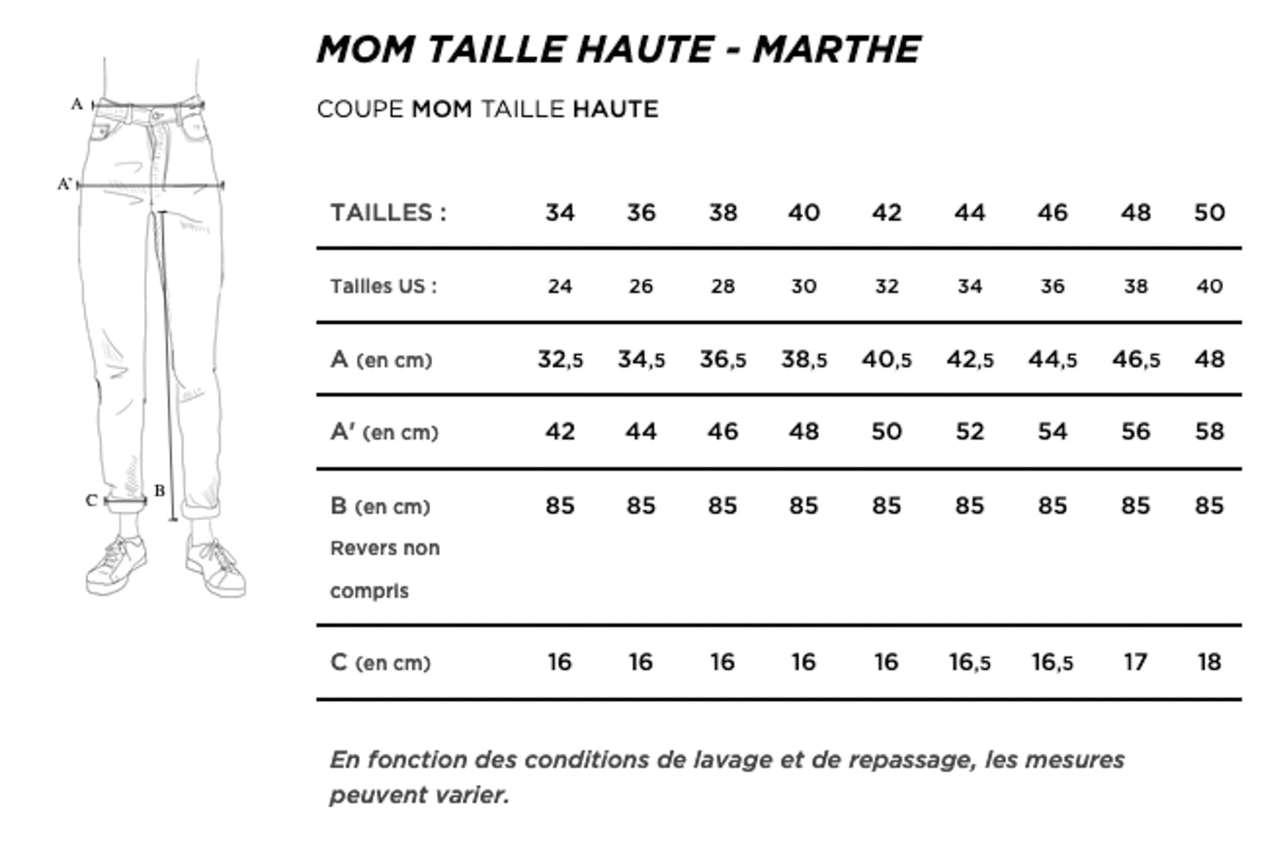 Jean mom taille haute Laine Française - Marthe