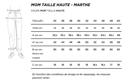 Jean mom taille haute Laine Française - Marthe