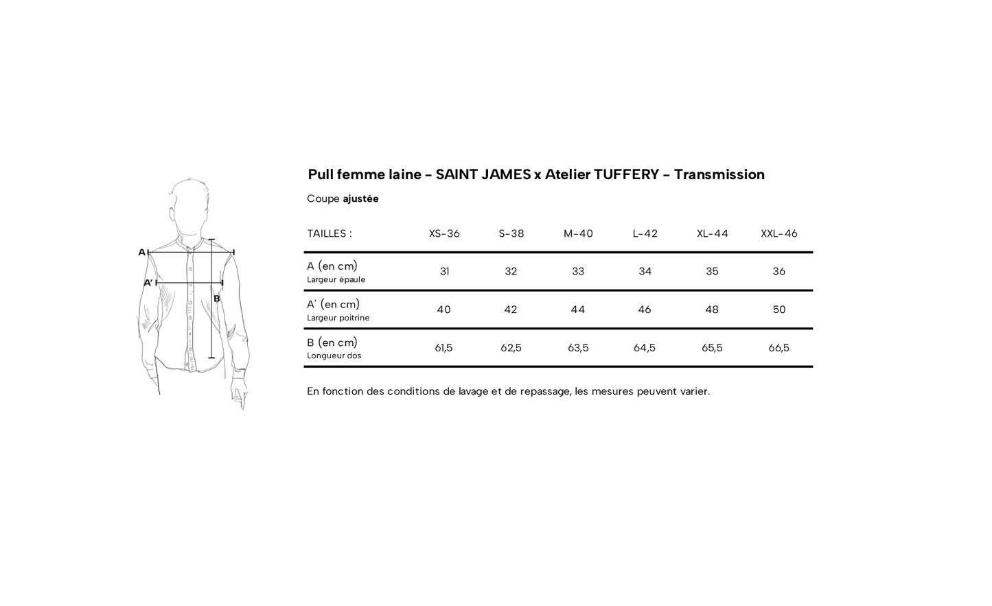 Pull femme laine – SAINT JAMES x Atelier TUFFERY – Transmission