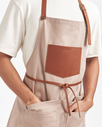 Tablier long en jean Beige