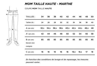 Jean mom taille haute blanc - Marthe