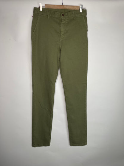 Chino femme ajusté taille haute Vert Kaki - Léonie