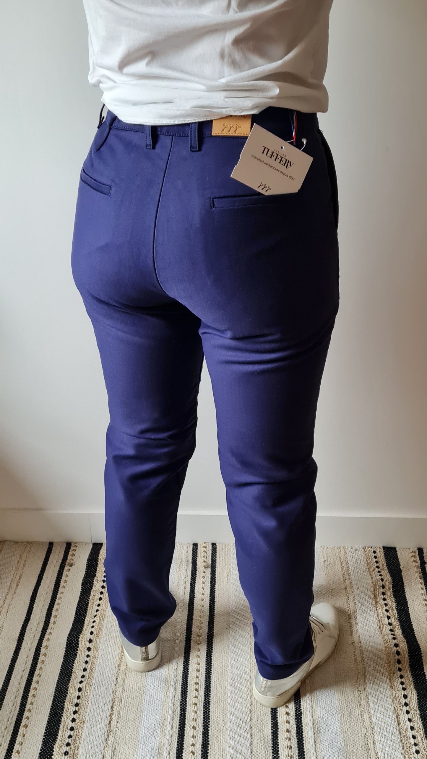 Chino ajusté taille haute Moleskine - Léonie