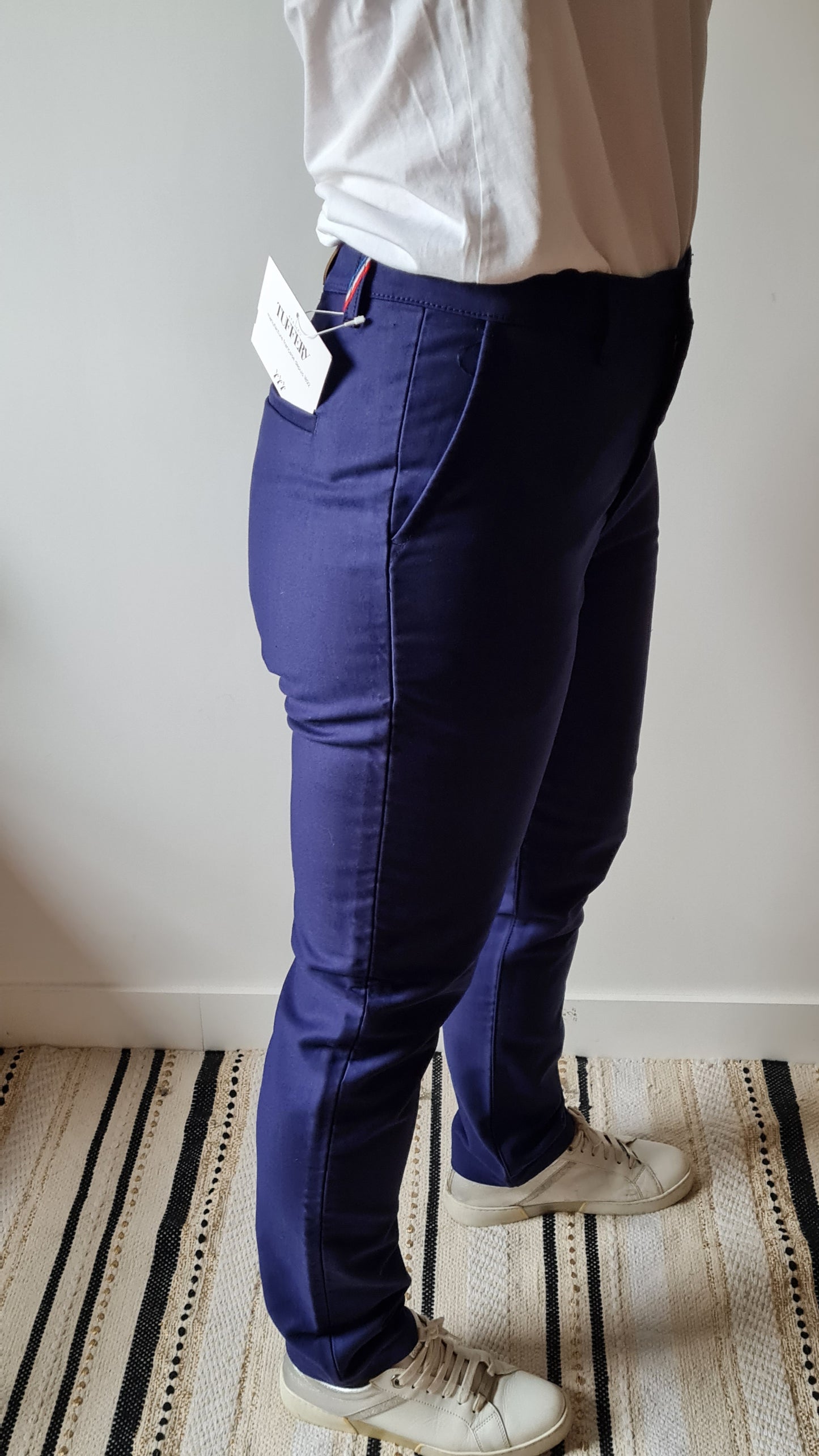 Chino ajusté taille haute Moleskine - Léonie