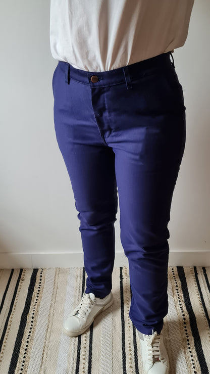 Chino ajusté taille haute Moleskine - Léonie