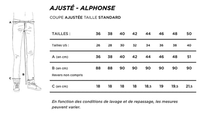 Jean droit ajusté Brut - Alphonse
