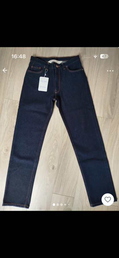 Jean droit taille haute laine – SAINT JAMES x Atelier TUFFERY – Apolline