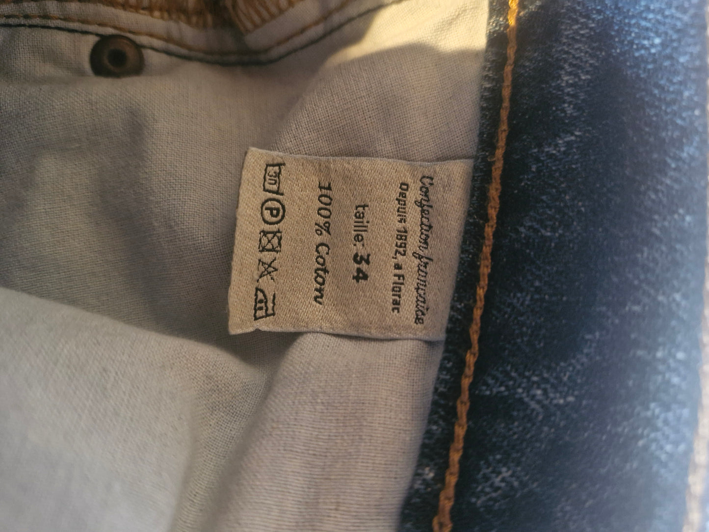Jean droit taille haute stonewashed - Apolline