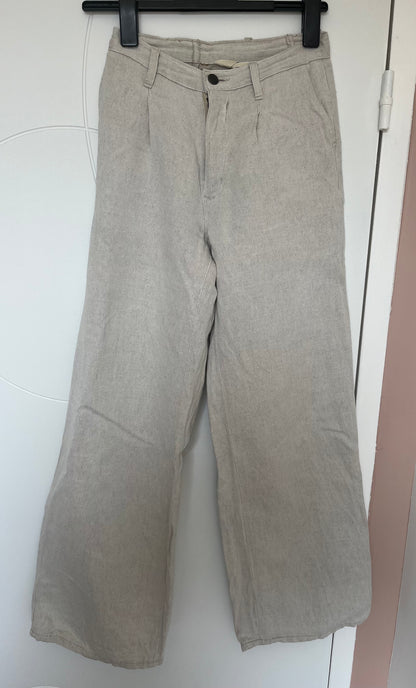 Pantalon femme droit taille haute Chanvre Naturel - Gabi