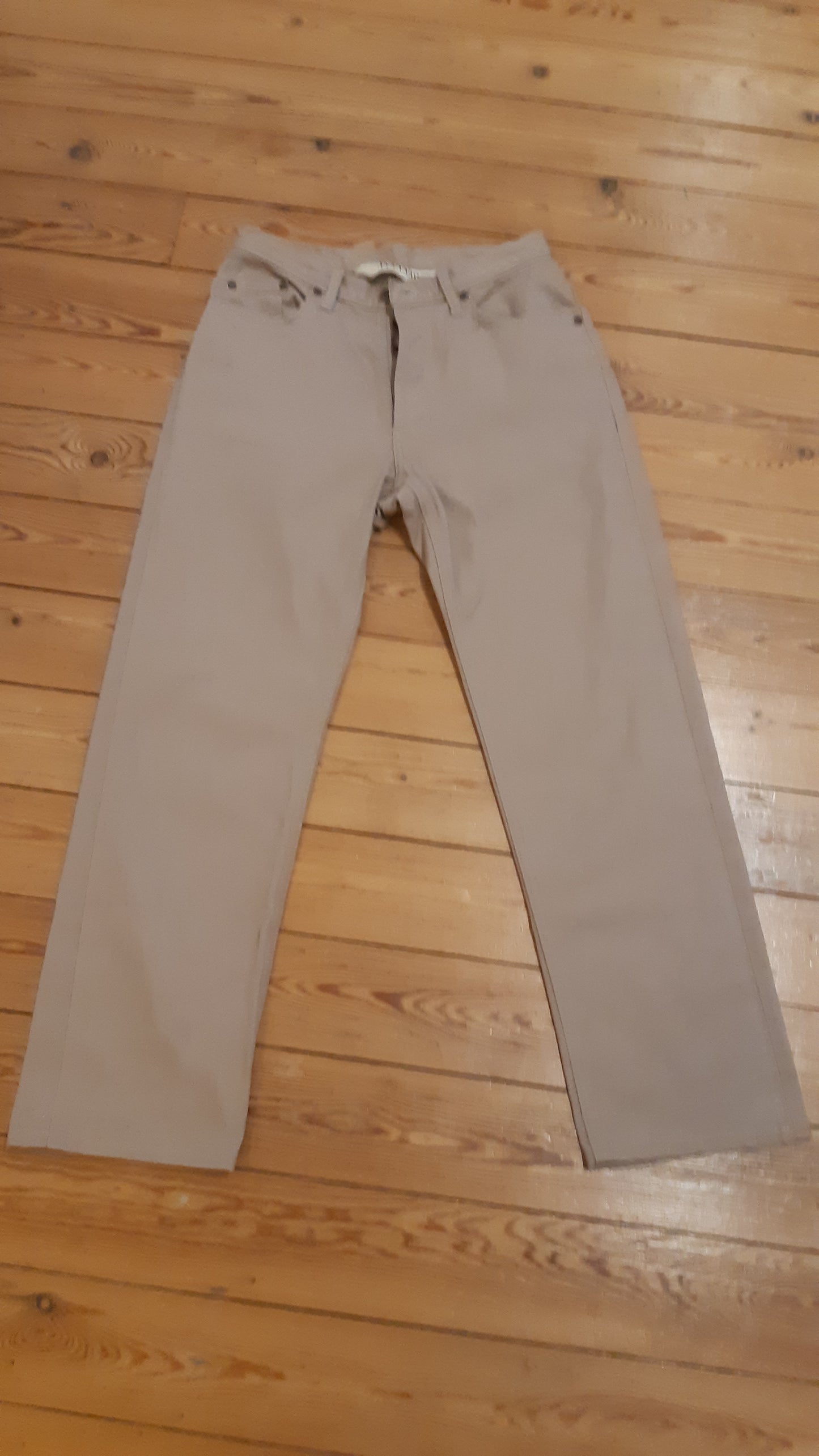 Jean droit taille haute beige - Apolline