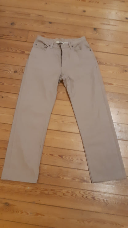 Jean droit taille haute beige - Apolline
