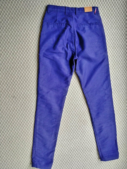 Chino ajusté taille haute moleskine Coton Bio - Léonie