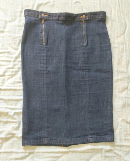 Jupe en jean crayon taille haute Coton Bio - Agathe