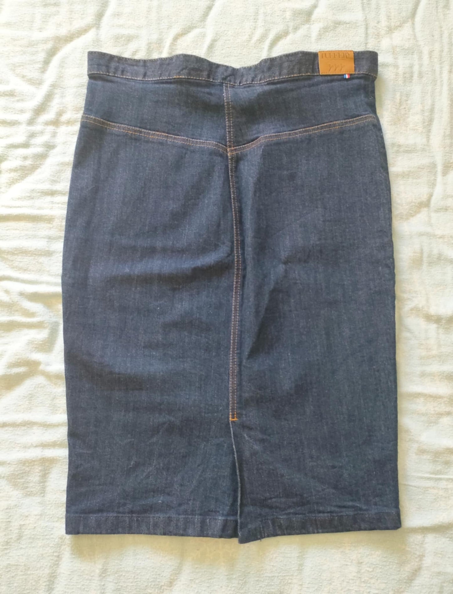 Jupe en jean crayon taille haute Coton Bio - Agathe