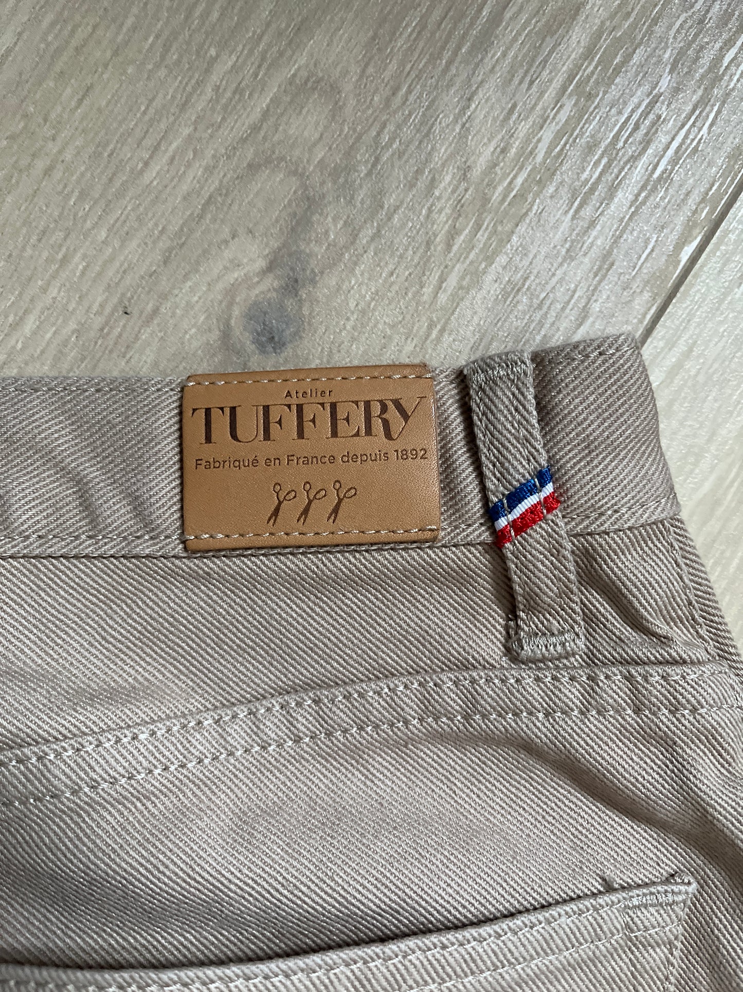Jean droit taille haute beige - Apolline
