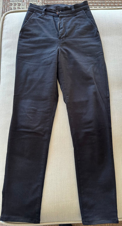 Chino ajusté taille haute Noir - Léonie