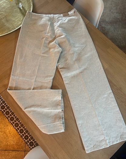 Pantalon femme droit taille haute Chanvre Naturel - Gabi