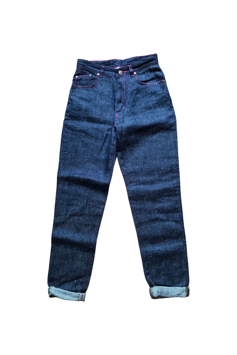 Jean chanvre coupe droite taille haute