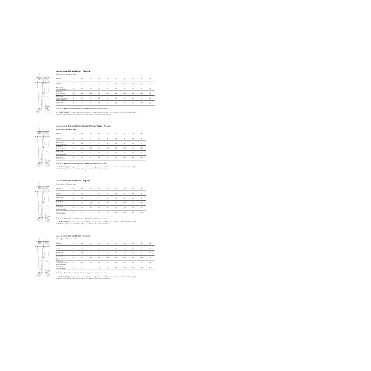 Jean droit ajusté Clair - Augusta