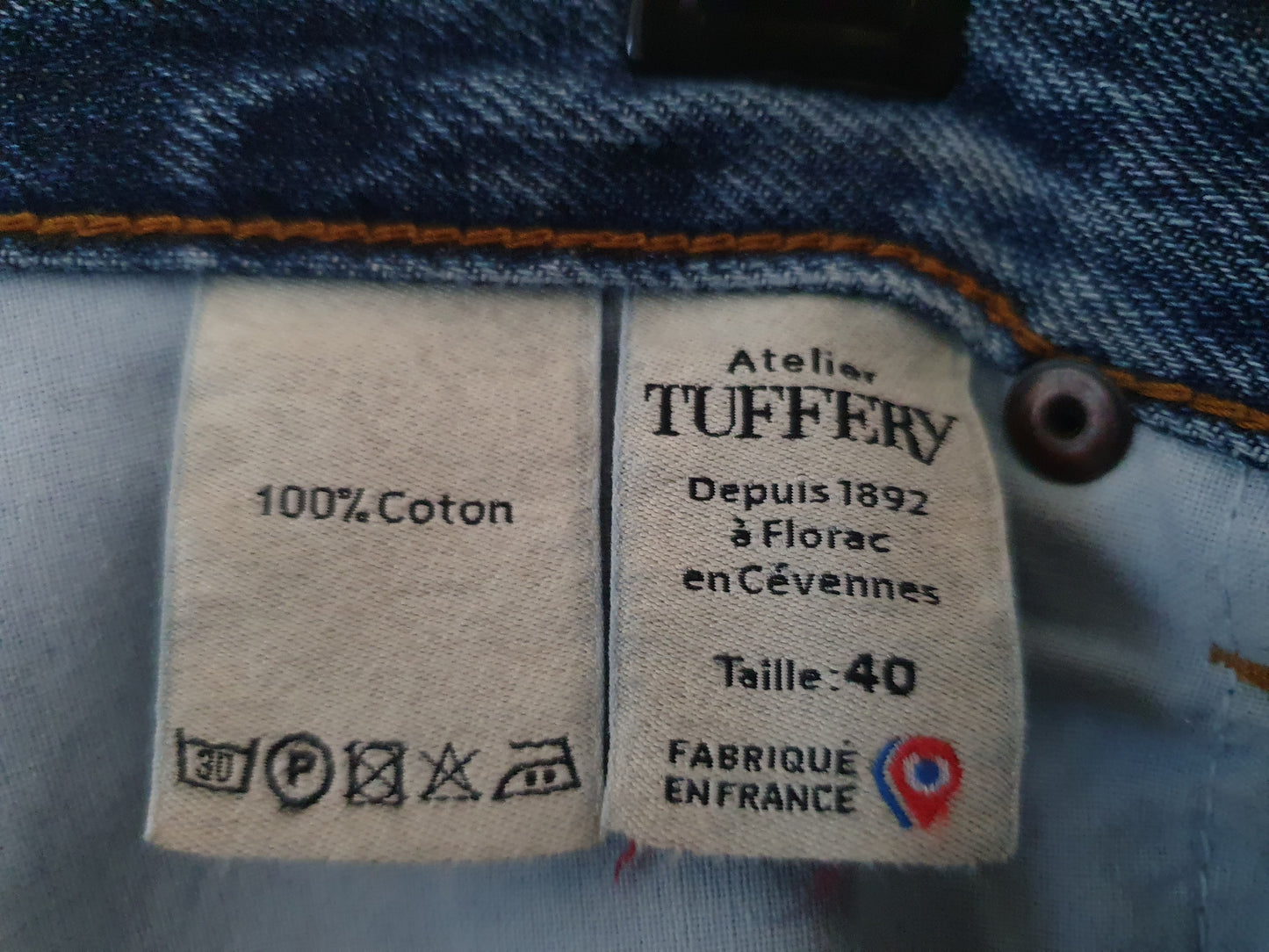 Jean droit taille haute stonewashed - Apolline