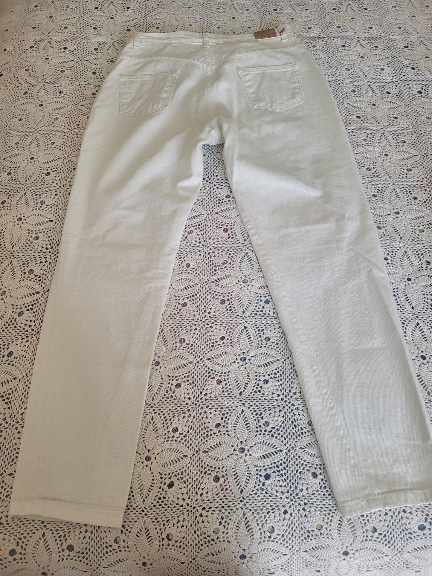 Jean femme droit taille haute Écru - Apolline