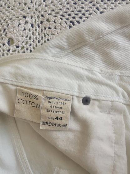 Jean femme droit taille haute Écru - Apolline