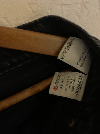 AUGUSTA - Jean femme droit ajusté Noir Délavé
