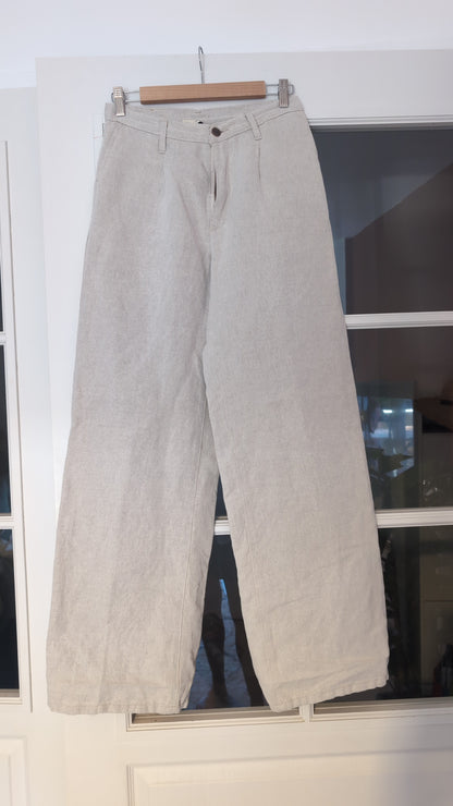 Pantalon femme droit taille haute Chanvre Naturel - Gabi