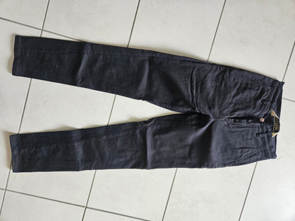 Chino ajusté taille haute Noir - Léonie