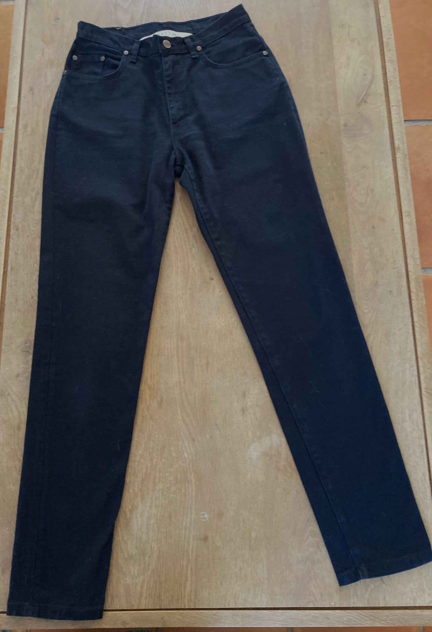 Jean femme droit taille haute Noir - Apolline