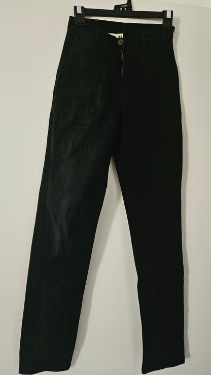 Chino ajusté taille haute Noir - Léonie