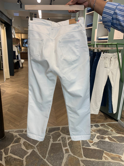 Jean femme droit taille haute Écru - Apolline