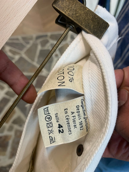 Jean femme droit taille haute Écru - Apolline