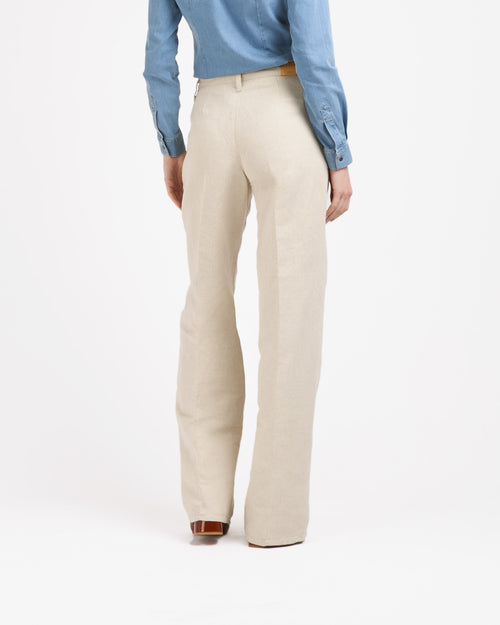 Gabi - Pantalon femme large taille haute – Chanvre Naturel