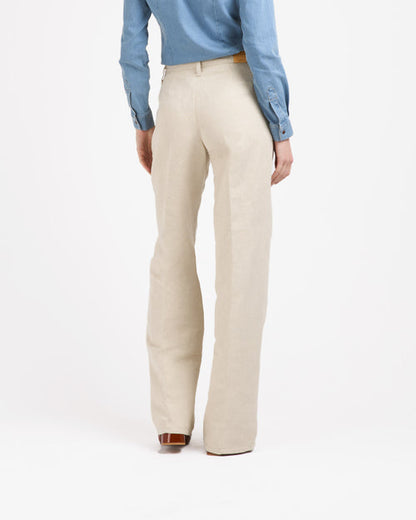 Gabi - Pantalon femme large taille haute – Chanvre Naturel