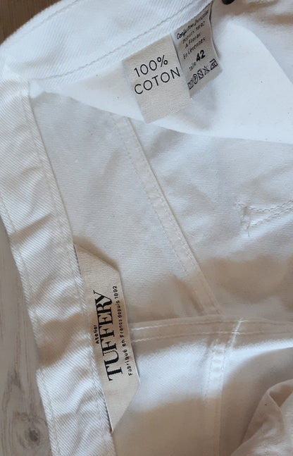 Marthe - Jean mom taille haute blanc