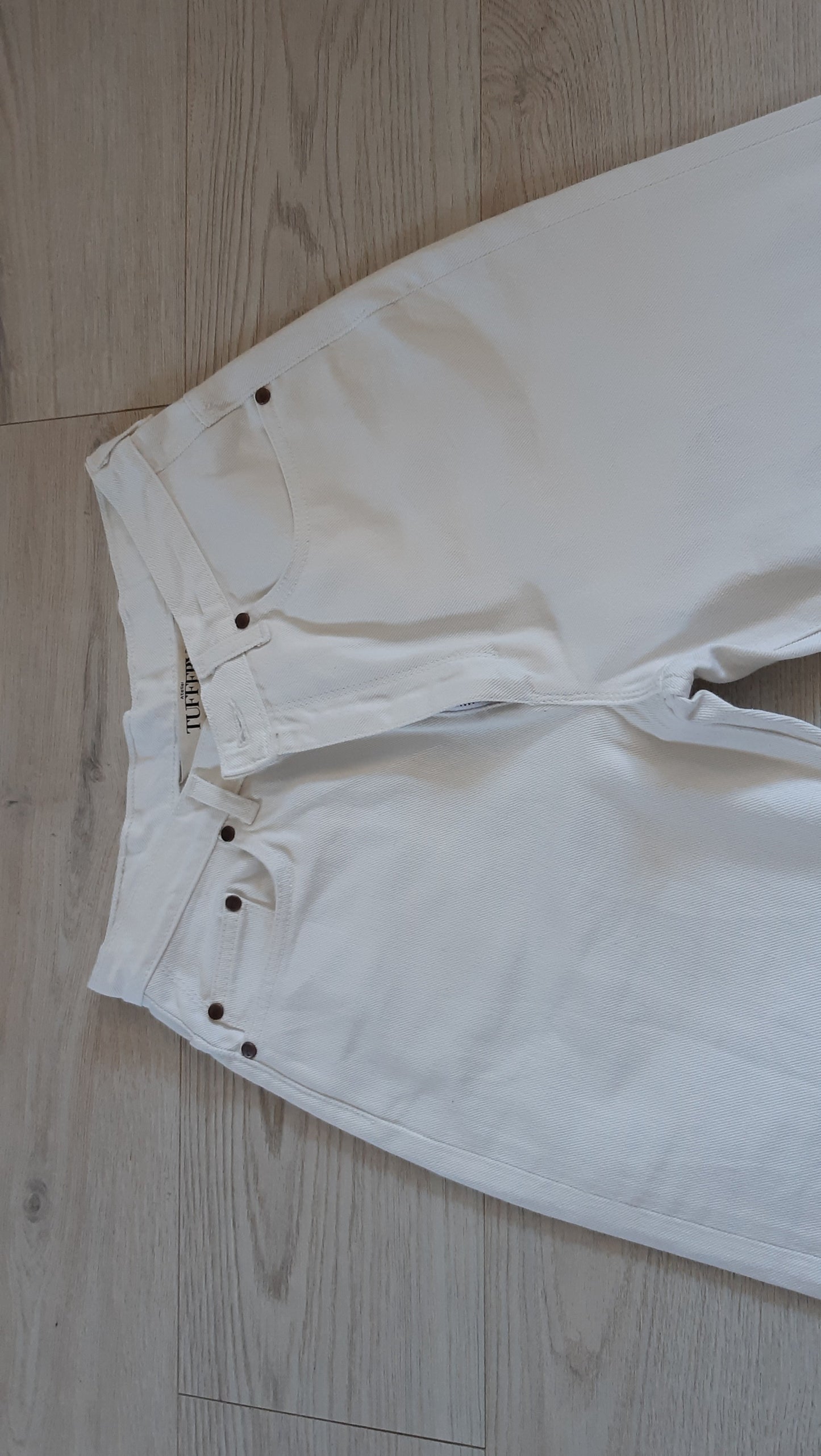 Marthe - Jean mom taille haute blanc