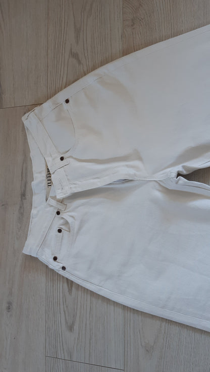 Marthe - Jean mom taille haute blanc
