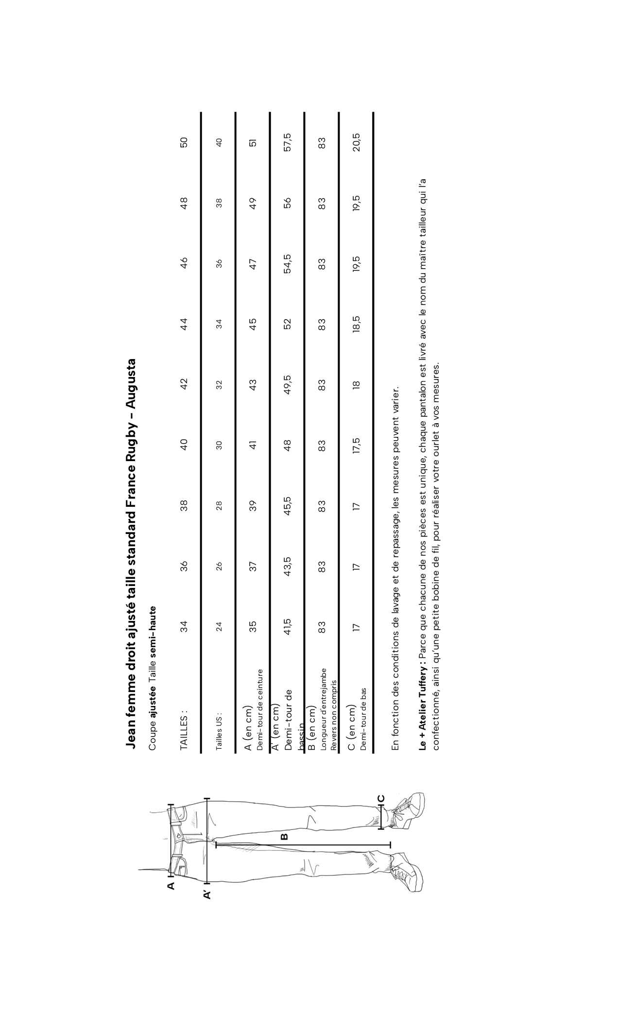 Jean femme ajusté taille standard Bleu Bio Rugby – Augusta
