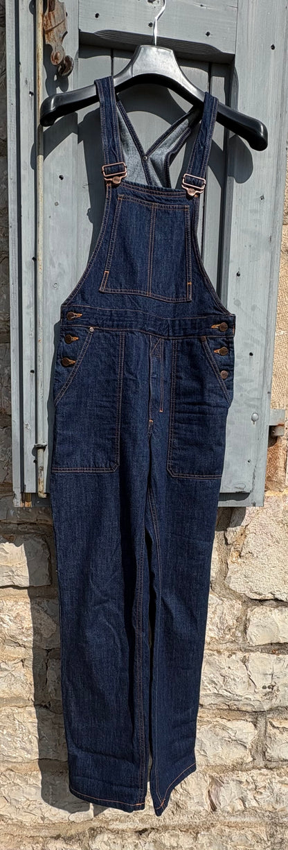 Salopette jean bio indigo naturel - André